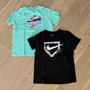 Nike Kids Short-Sleeve Tees - Mint & Black Graphic Pair